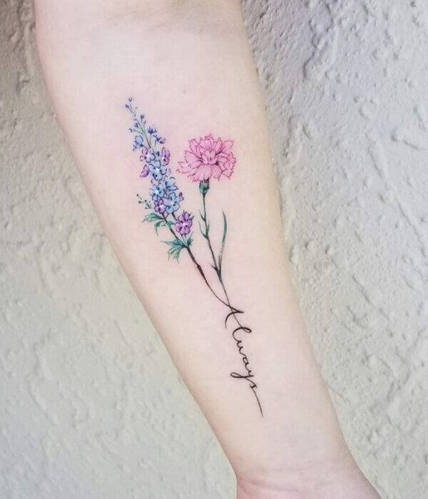 Google Image Result for  httpsipinimgcomoriginalsad2c09ad2c090138dd4cde446e1bbef5aff946jp   Birth flower tattoos Larkspur flower tattoos Flower tattoos