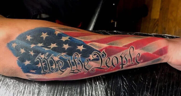 American flag arm tattoo americanflagtattoo americanflag america t   TikTok