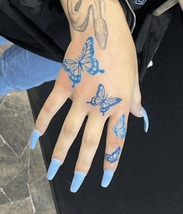 Tattoo uploaded by Aya Reckless    butterfly butterflies  handtattoo small blackandgrey  Tattoodo