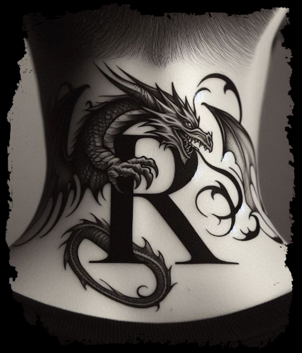Dragon-R-letter-tattoo