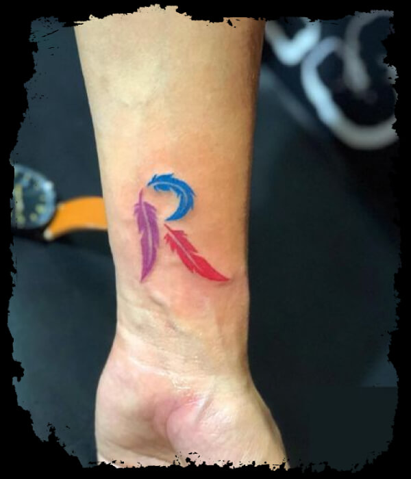 Feathered-R-Letter-Tattoo