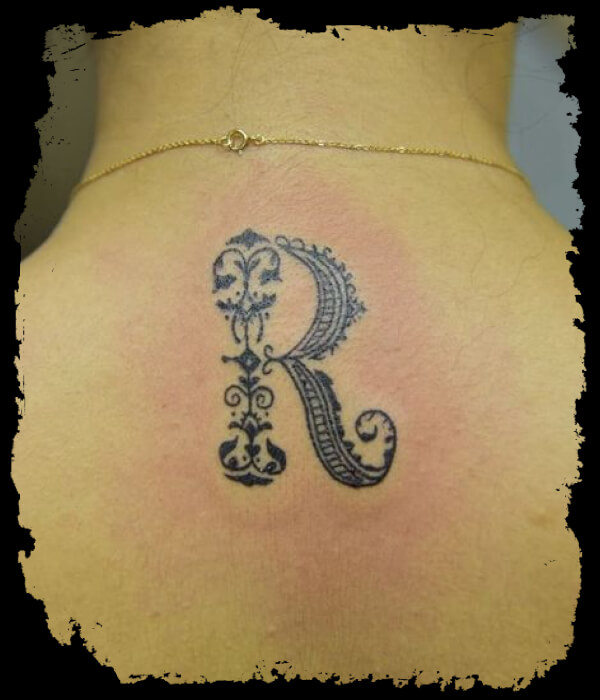 Floral-R-Letter-Tattoo