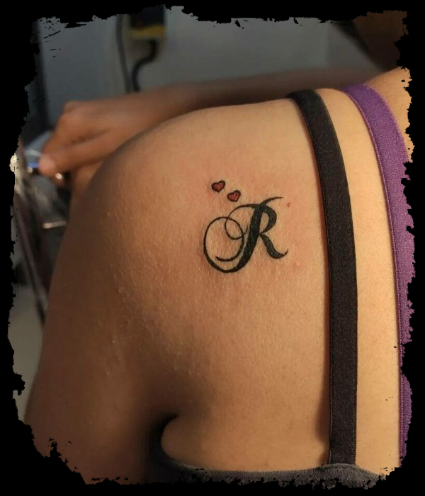 Geometric-R-letter-tattoo
