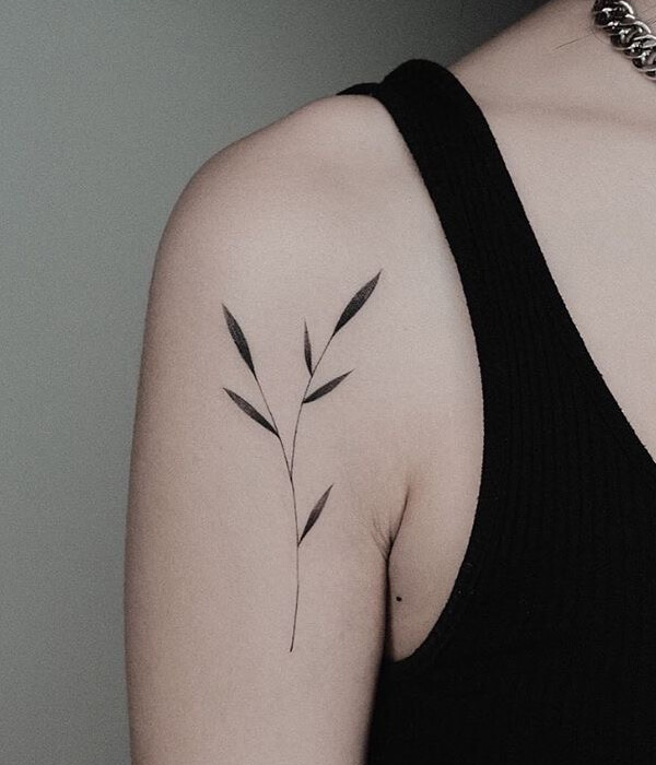Bamboo leaves tattoo for your aesthetics
