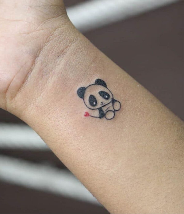 Panda Heart Temporary Tattoo - Etsy