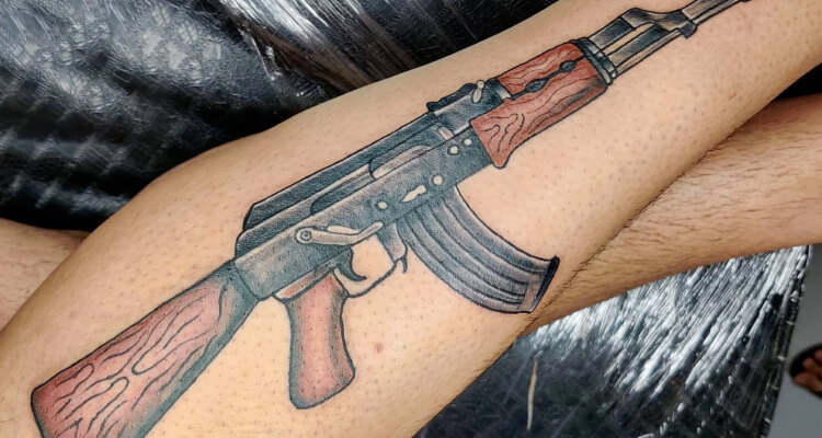 AK 47 gun tattoo  YouTube