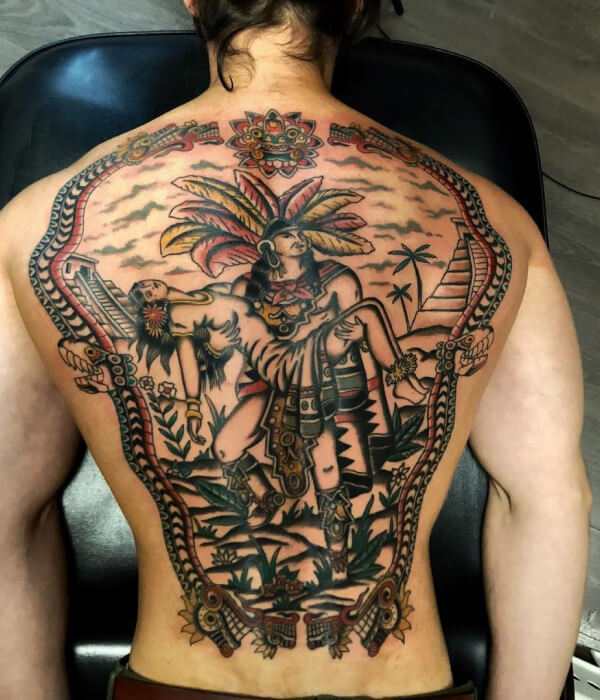 Tattoo of Aztec Calendars