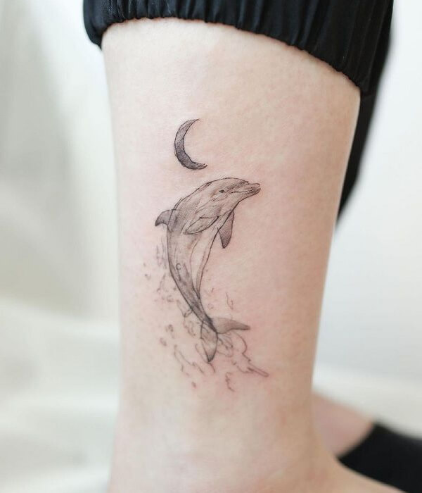 Small Dolphin Amazing Tattoo Design  Small Dolphin Tattoos  Small Tattoos   MomCanvas
