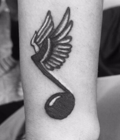 Discover 25 Best Wings Tattoo Ideas For Men And Women   Wings Musical Symbol Tattoo 386x450 