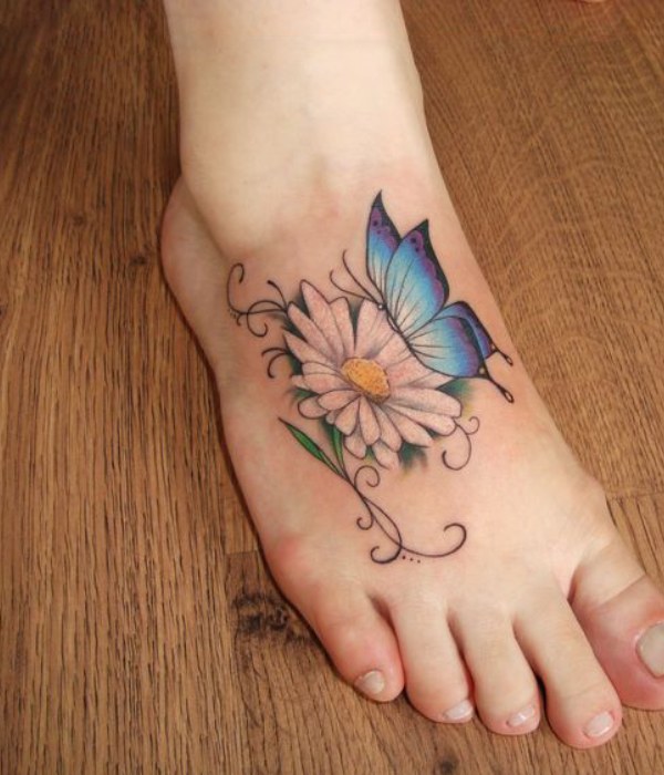 60 Awesome Daisy Foot Tattoos