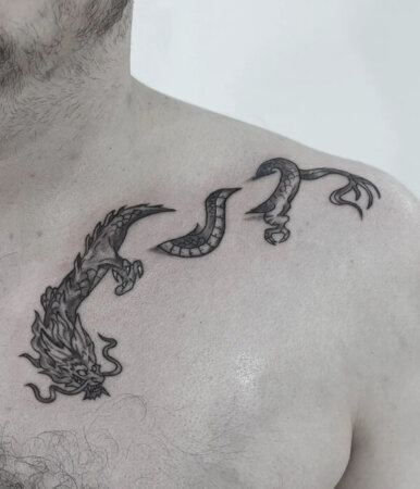 Top Statement Collarbone Tattoos For Men