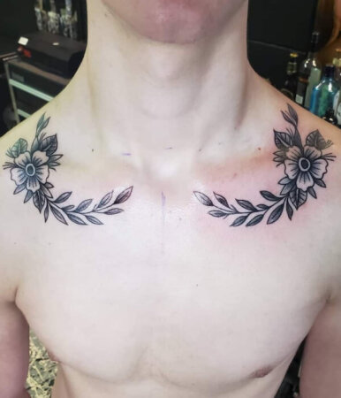 Top Statement Collarbone Tattoos For Men