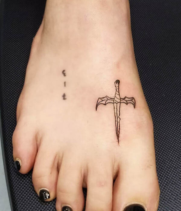 tiny sword tattoo