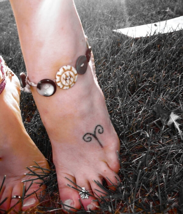 zoidic sign foot tattoo