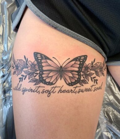 20 Awesome Butterfly Thigh Tattoo for Women in 2024