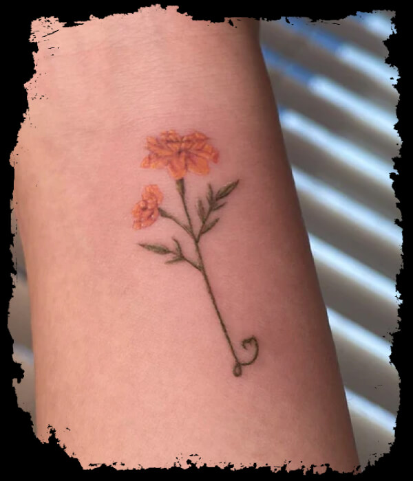 Marigold-Flower-Tattoo-Designs