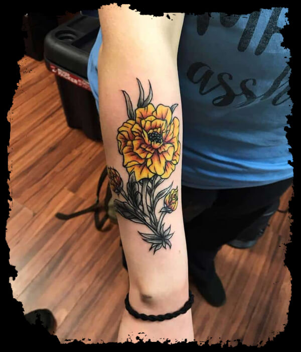 Marigold-Flower-Tattoo-Design