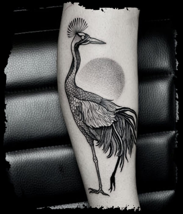 Black-and-Gray-Heron-Tattoo
