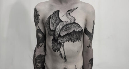 Amazing Black and Gray Heron Tattoo Designs And Ideas