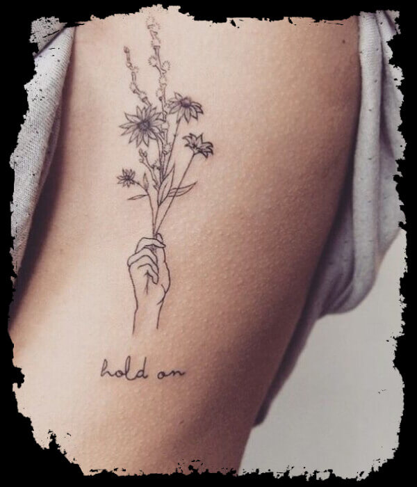 Flower-Bouquet-Tattoo-On-Hand