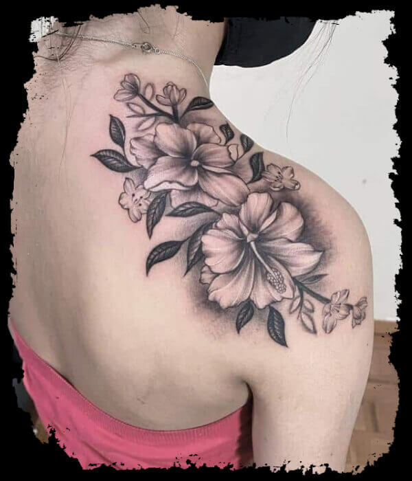 Flower-Bouquet-Tattoo-On-Shoulder