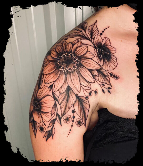 Flower-Bouquet-Tattoo-On-Shoulder