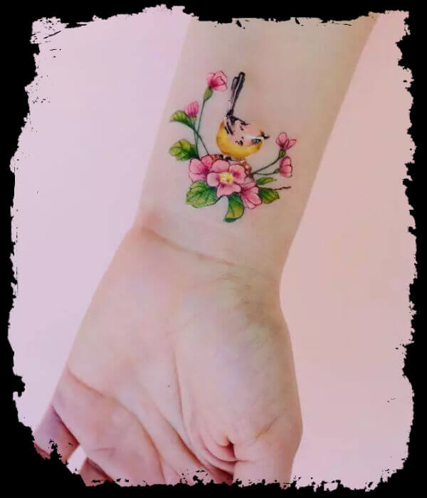 Flower-Bouquet-Tattoo-On-Wrist