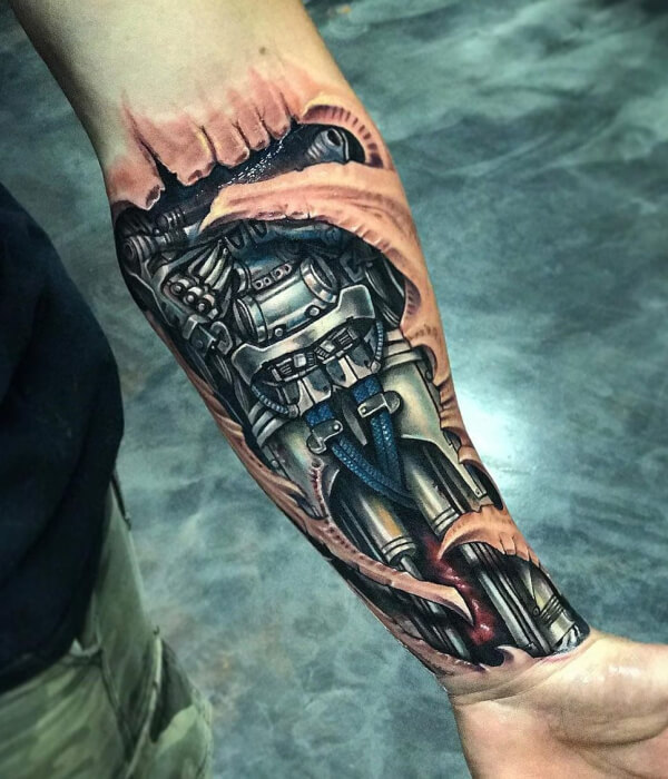 Biomechanical-Forearm-Tattoos