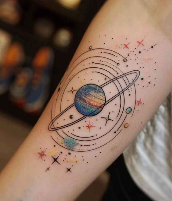 Saturn-in-a-Galaxy-Tattoo