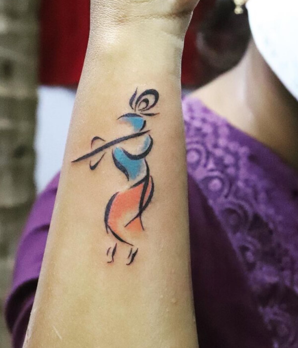 Abstract-Krishna-with-Line-Art-Tattoo