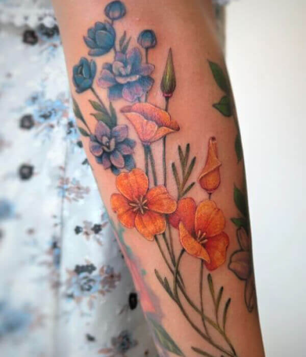 Colorful-Love-Poppy-Tattoo