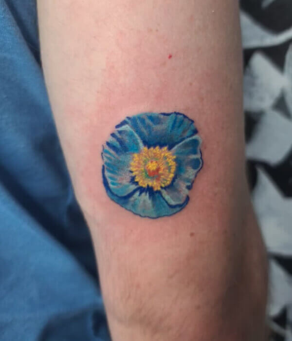 Single-Blue-Poppy-Tattoo