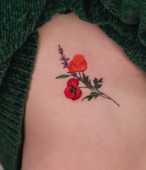 Small-Red-Poppy-Flower-Tattoo-With-A-Bud