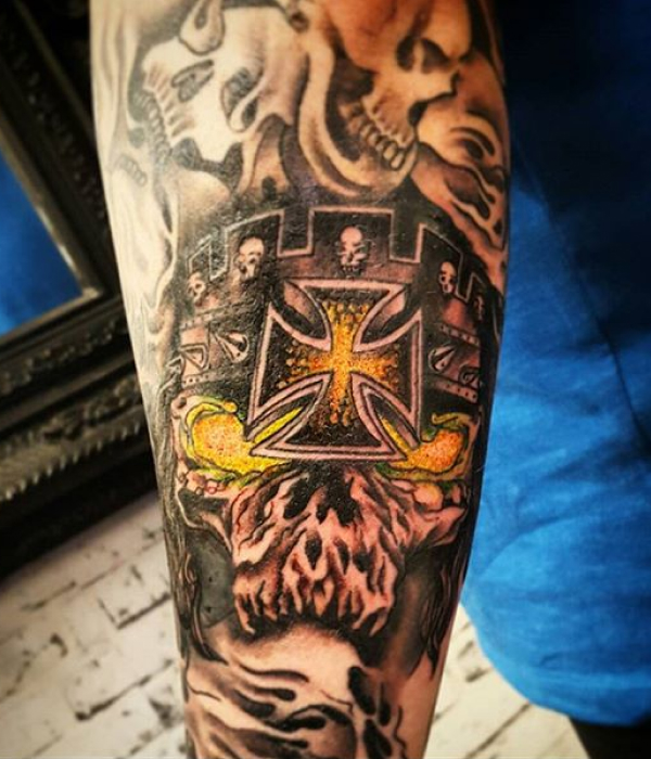 Triple-Hs-Iron-Cross-Tattoo