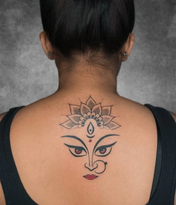 Maa-Durga-on-Lotus-Tattoo