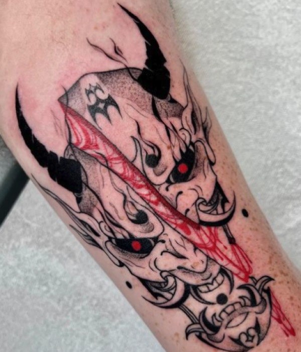 Oni-Mask-Demon-Tattoo