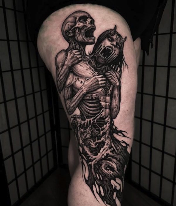 Skeleton-Demon-Tattoo