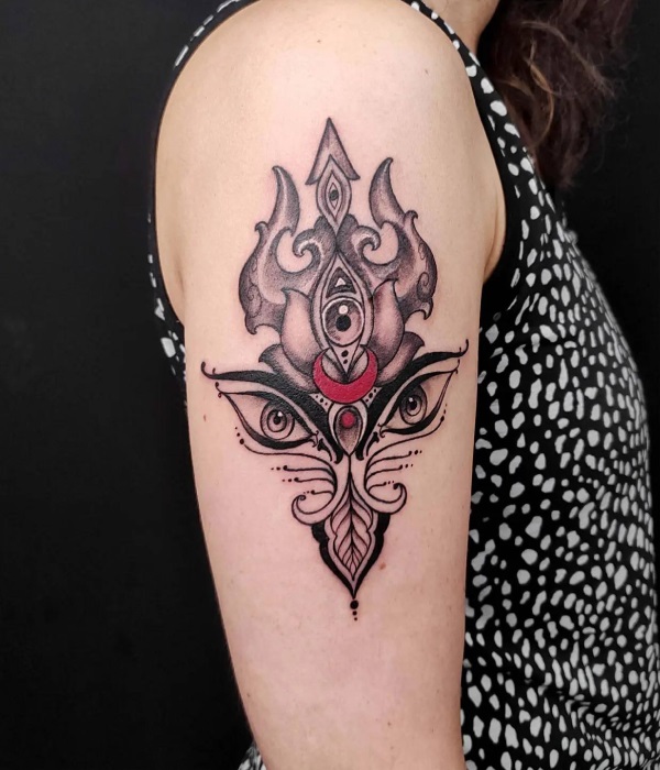 Trishul-Tattoo-with-Maa-Durga-Face