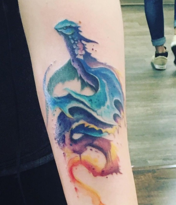 Watercolor-Dragon-Tattoo