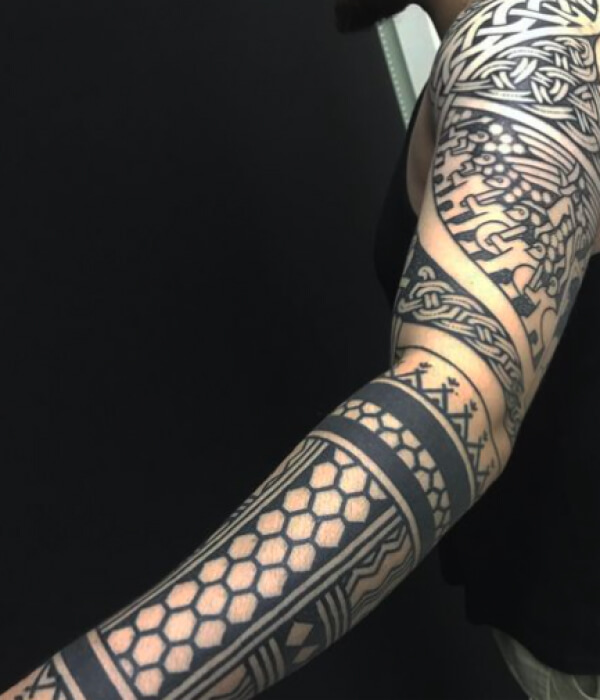 Celtic-Full-Arm-Tribal-Tattoo