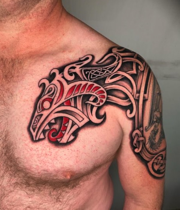 Celtic-Tribal-Wolf-Tattoo