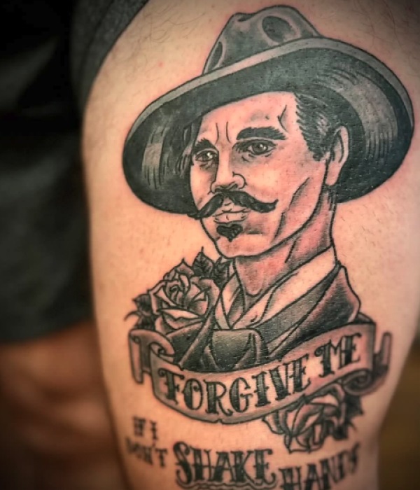 Doc-Holliday-in-a-Cowboy-Hat-Tattoo