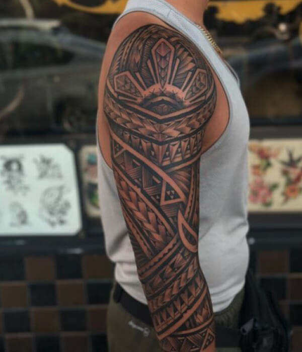 Filipino-Full-Arm-Tribal-Tattoo