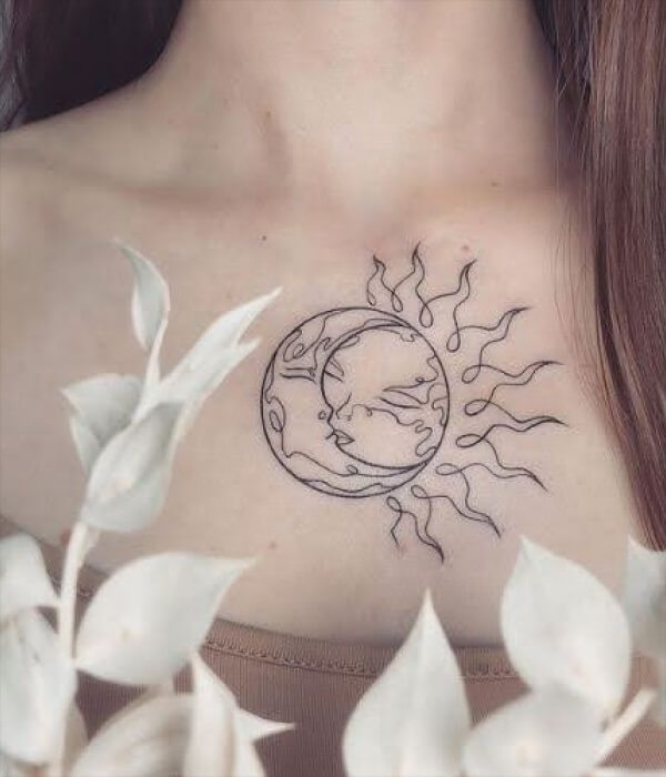 Flame-and-Moon-tattoo