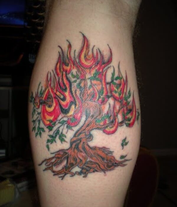 Flaming-Tree-tattoo