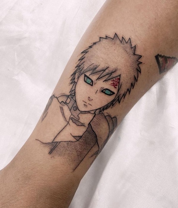 Gaara-Minimalist-Head-Tattoo-on-Forearm