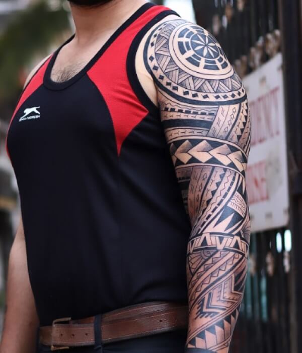 Maori-Full-Sleeve-Tribal-Tattoo