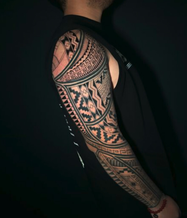 Mexican-Full-Arm-Tribal-Tattoo