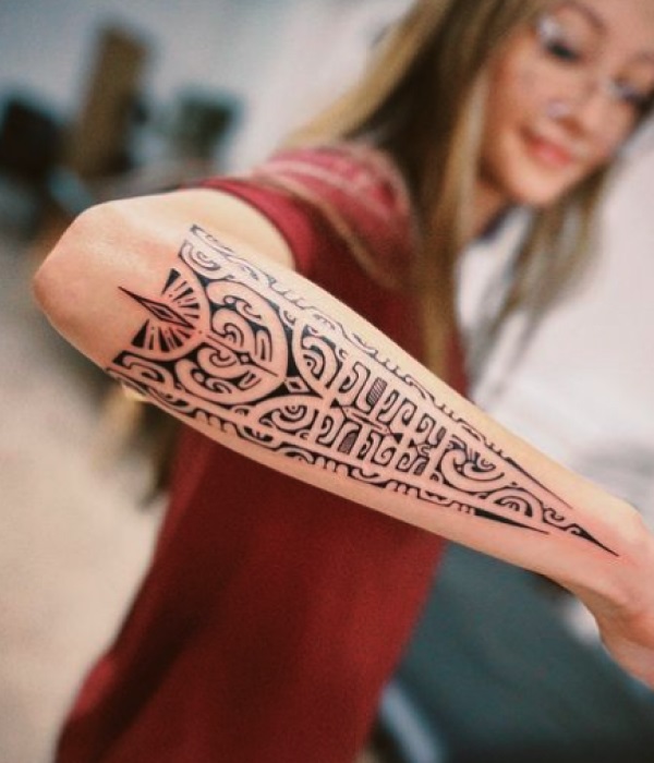 Polynesian-Forearm-Marquesan-Cross-Tattoo