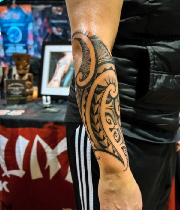 Polynesian-Forearm-Tattoo-Stencil